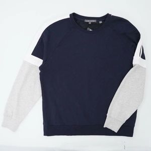 Slate & Stone Mens Brett Raglan Sweatshirt in Navy Light Grey Colorblock…